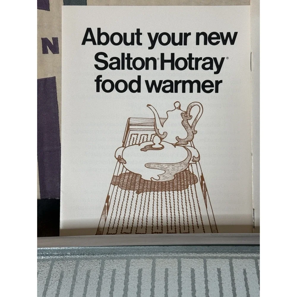 VTG Salton Hotray H-110 Food Warmer MCM Mid Century Modern Glass Hot Plate Box